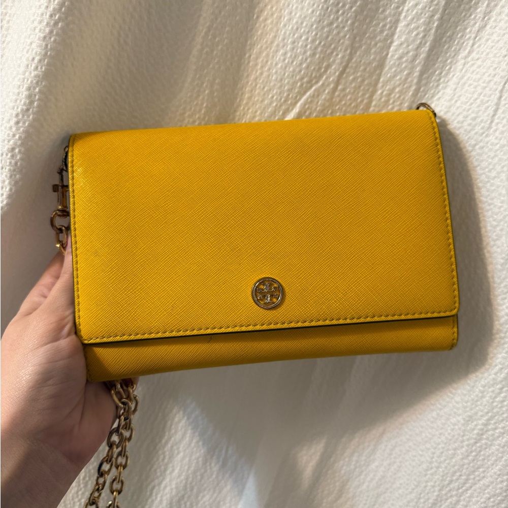 Tory Burch Yellow Wallet Purse Crossbody